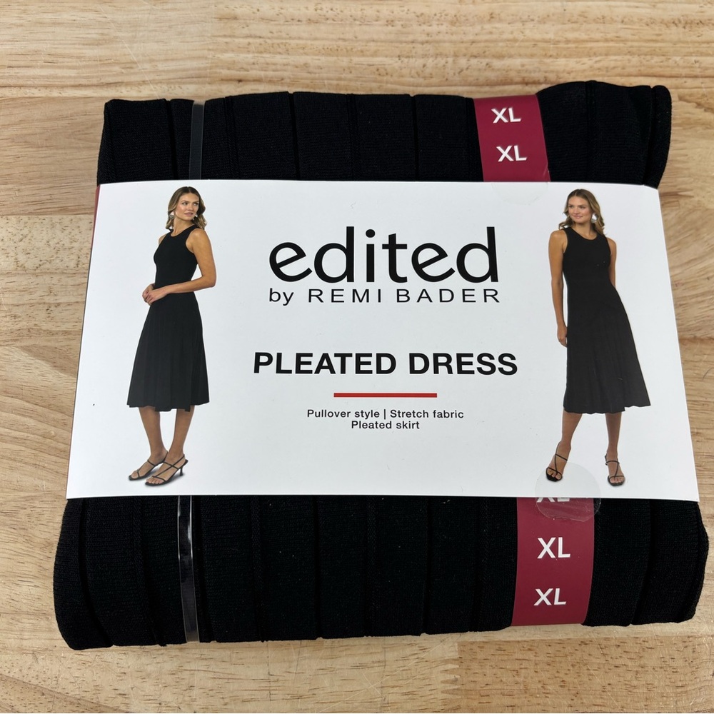 Edited by Remi Bader Black Pleated Women’s Dress, XL - Brand New